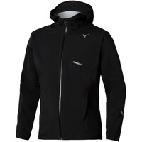 Mizuno CHAQUETA TRAIL RUNNING HOMBRE Trail Waterproof 20K Hooded Jacket NEGRO vista frontal