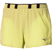 Mizuno pantalón running mujer TECH LIGHT SPLIT AMARILLO vista frontal