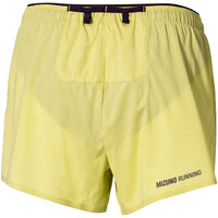 Mizuno pantalón running mujer TECH LIGHT SPLIT AMARILLO vista trasera