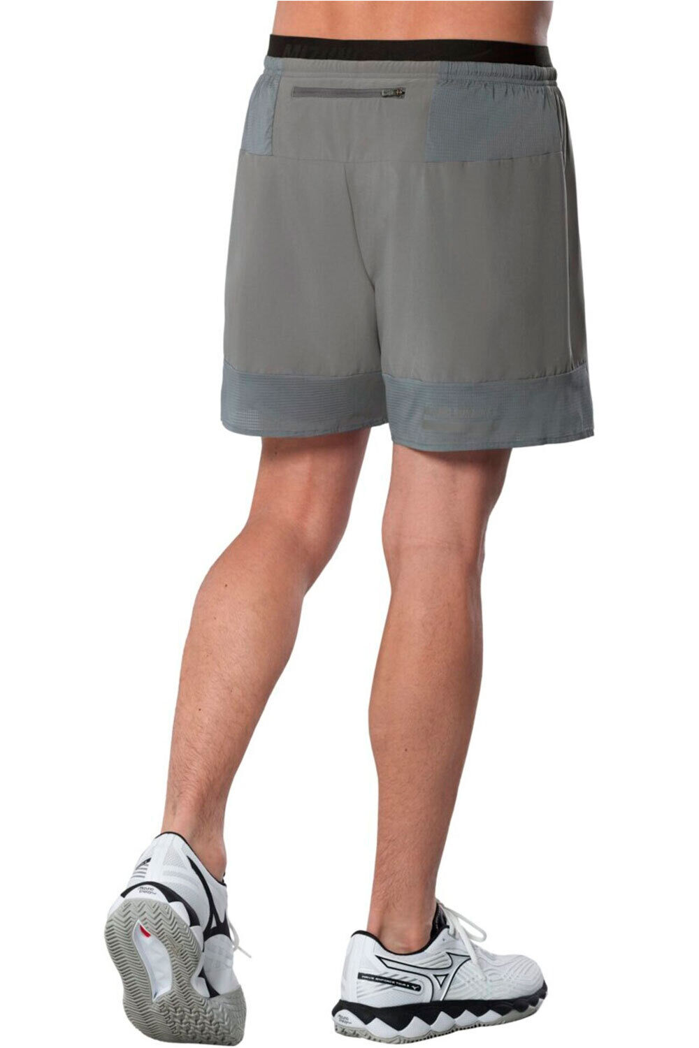 Mizuno pantaloneta técnica hombre ACTIVE ALPHA 2IN1 NARANJA vista trasera