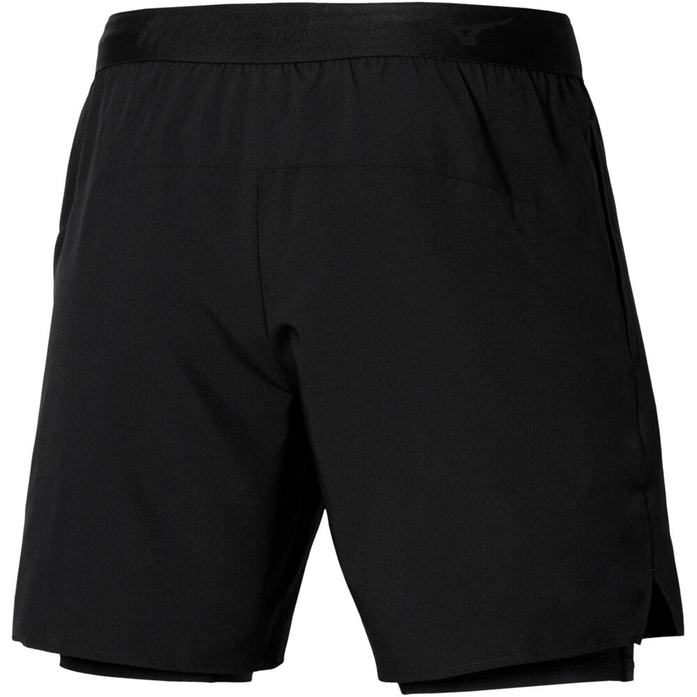 Mizuno pantaloneta técnica hombre Core 7.5 Inches 2in1 Short NEGRO vista trasera