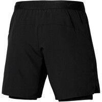 Mizuno pantaloneta técnica hombre Core 7.5 Inches 2in1 Short NEGRO vista trasera