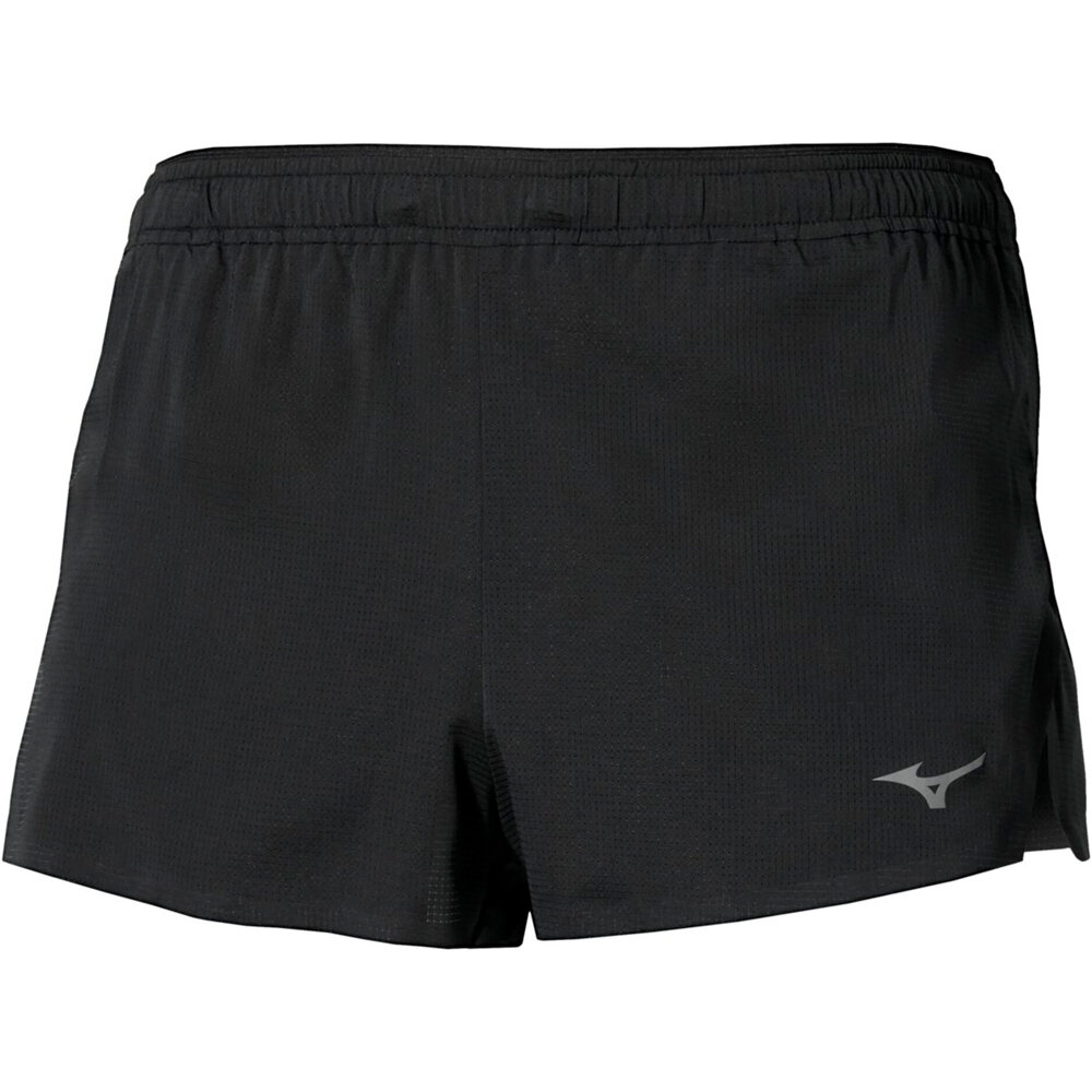 Mizuno pantaloneta técnica hombre TECH LIGHT SPLIT NEGRO vista frontal
