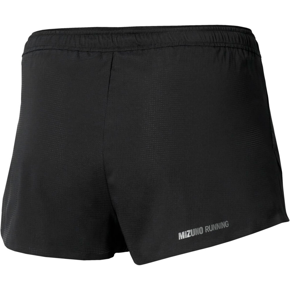 Mizuno pantaloneta técnica hombre TECH LIGHT SPLIT NEGRO vista trasera