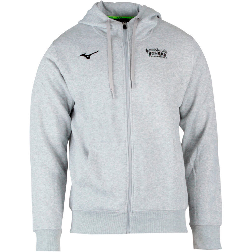 Mizuno sudaderas deportivas hombre BILBAO NIGHT RUNNING FEST MERCHANDISING GRIS vista frontal