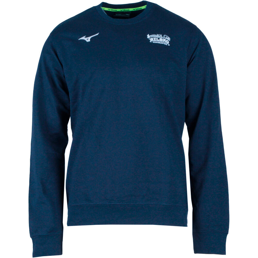 Mizuno sudaderas deportivas hombre TERRY AZUL vista frontal