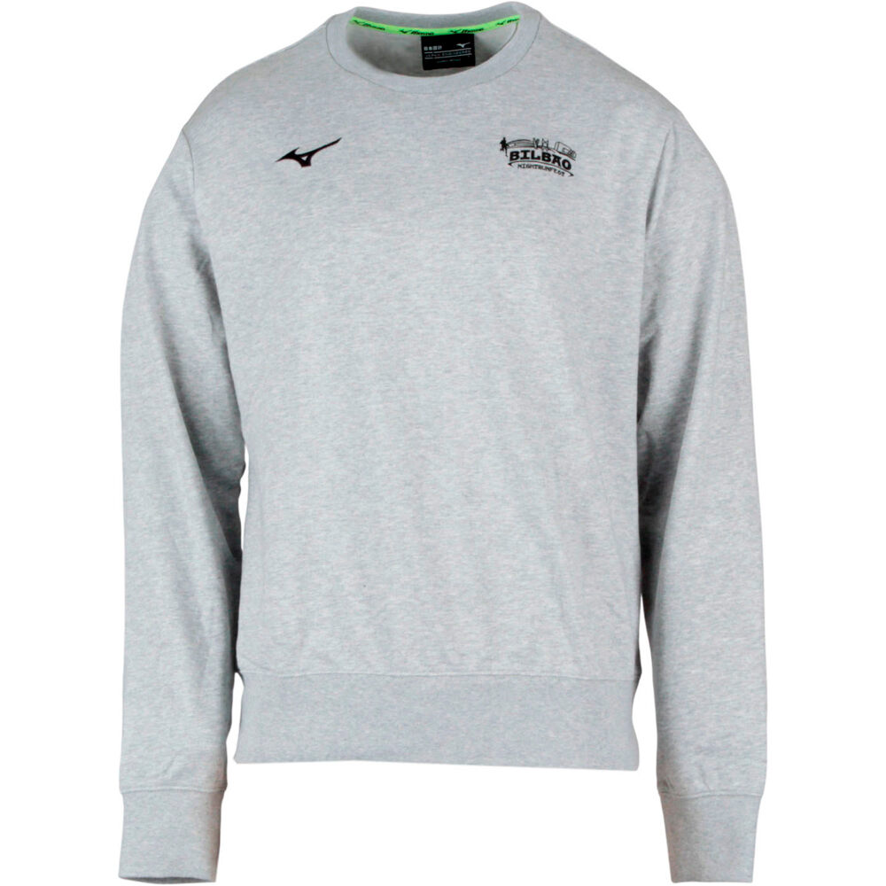 Mizuno sudaderas deportivas hombre TERRY GRIS vista frontal