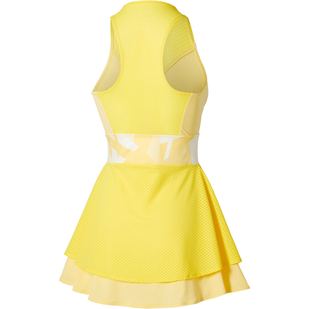 Mizuno vestidos tenis DAYBREAKERS AMARILLO vista trasera