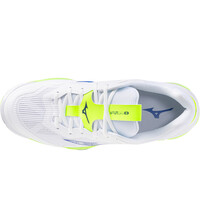 Mizuno zapatilla indoor hombre WAVE STEALTH 6 BLANCO vista superior