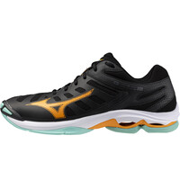 Mizuno zapatilla indoor hombre WAVE VOLTAGE 2 NEGRO lateral exterior