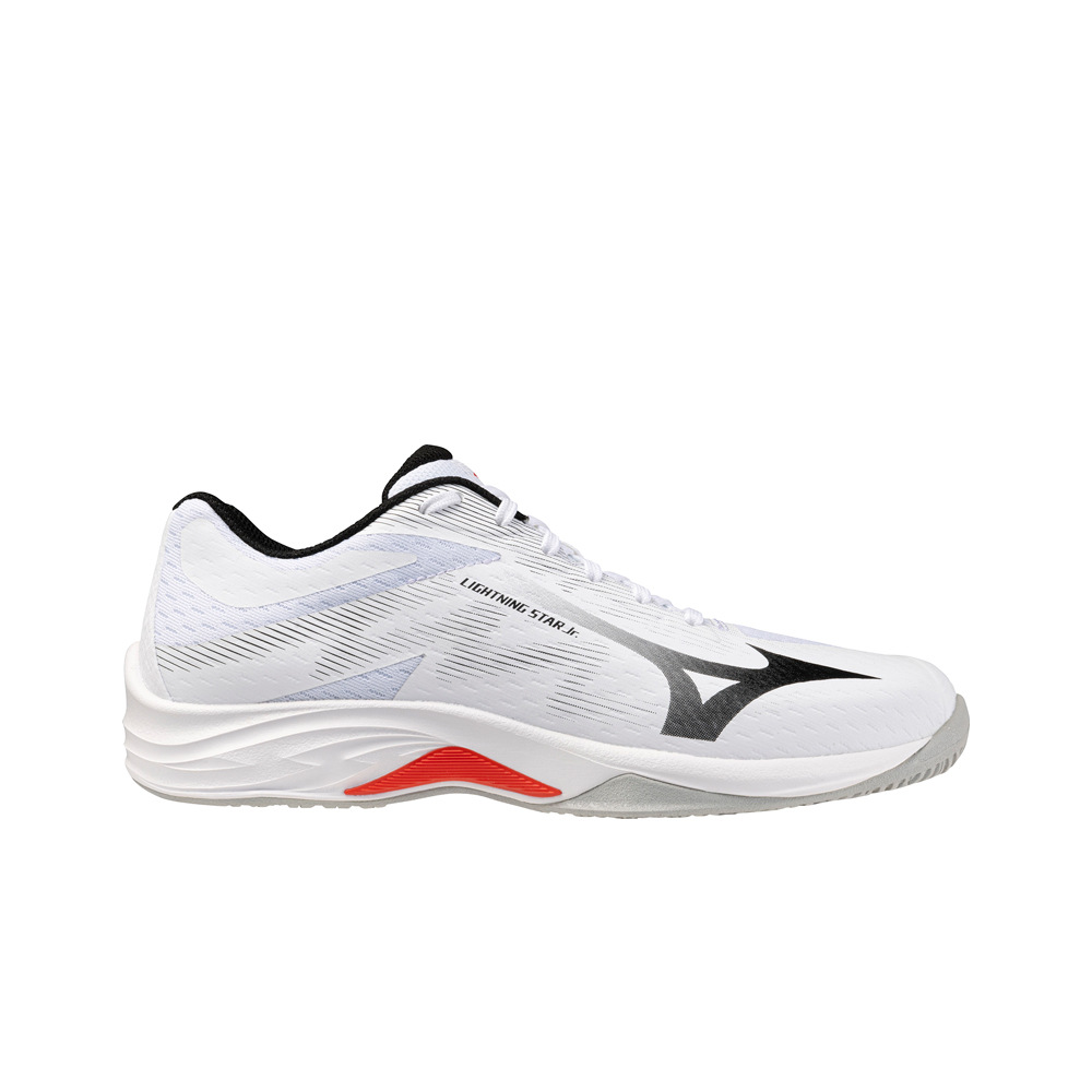Mizuno zapatilla indoor niño LIGHTNING STAR JR. BLANCO lateral exterior