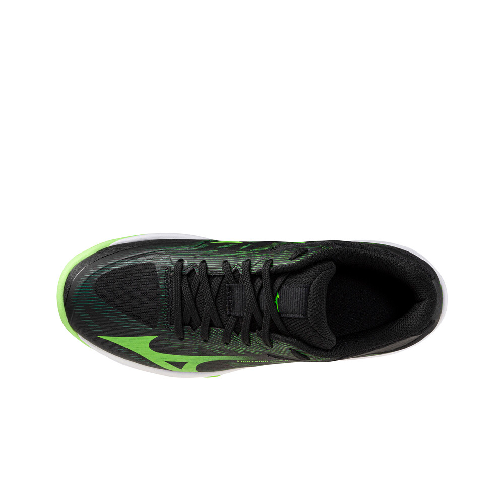 Mizuno zapatilla indoor niño LIGHTNING STAR JR. NEGRO vista superior