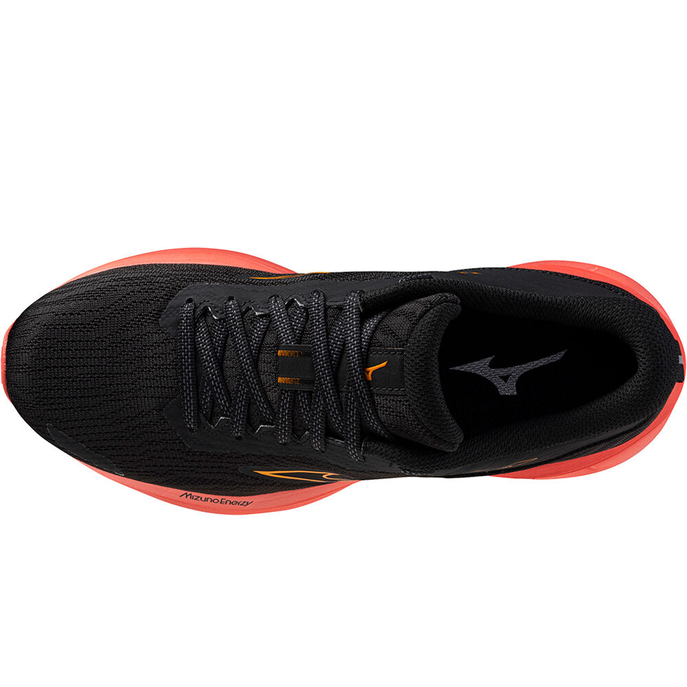 Mizuno zapatilla running mujer WAVE REVOLT 3 NEGRO vista superior