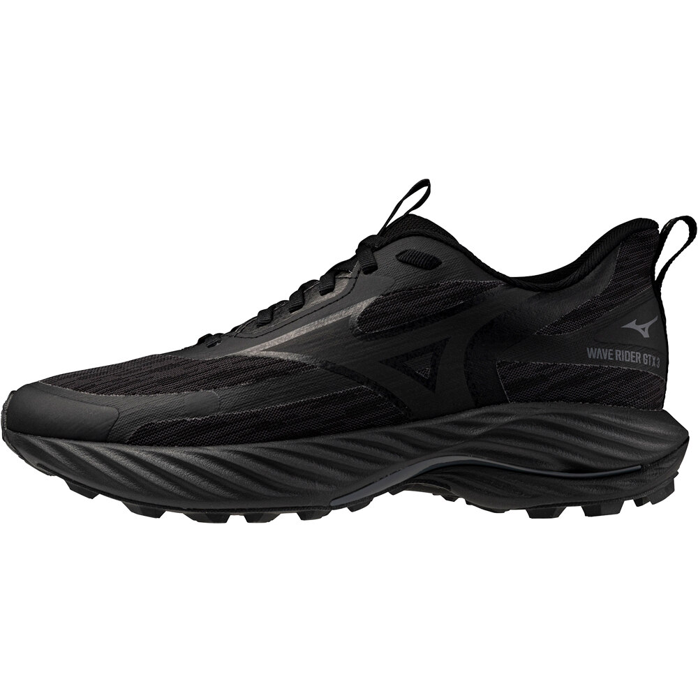 Mizuno zapatilla running mujer WAVE RIDER GORE-TEX 3 NEGRO lateral exterior