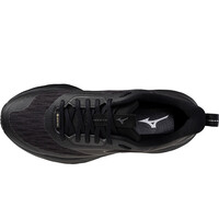 Mizuno zapatilla running mujer WAVE RIDER GORE-TEX 3 NEGRO vista superior