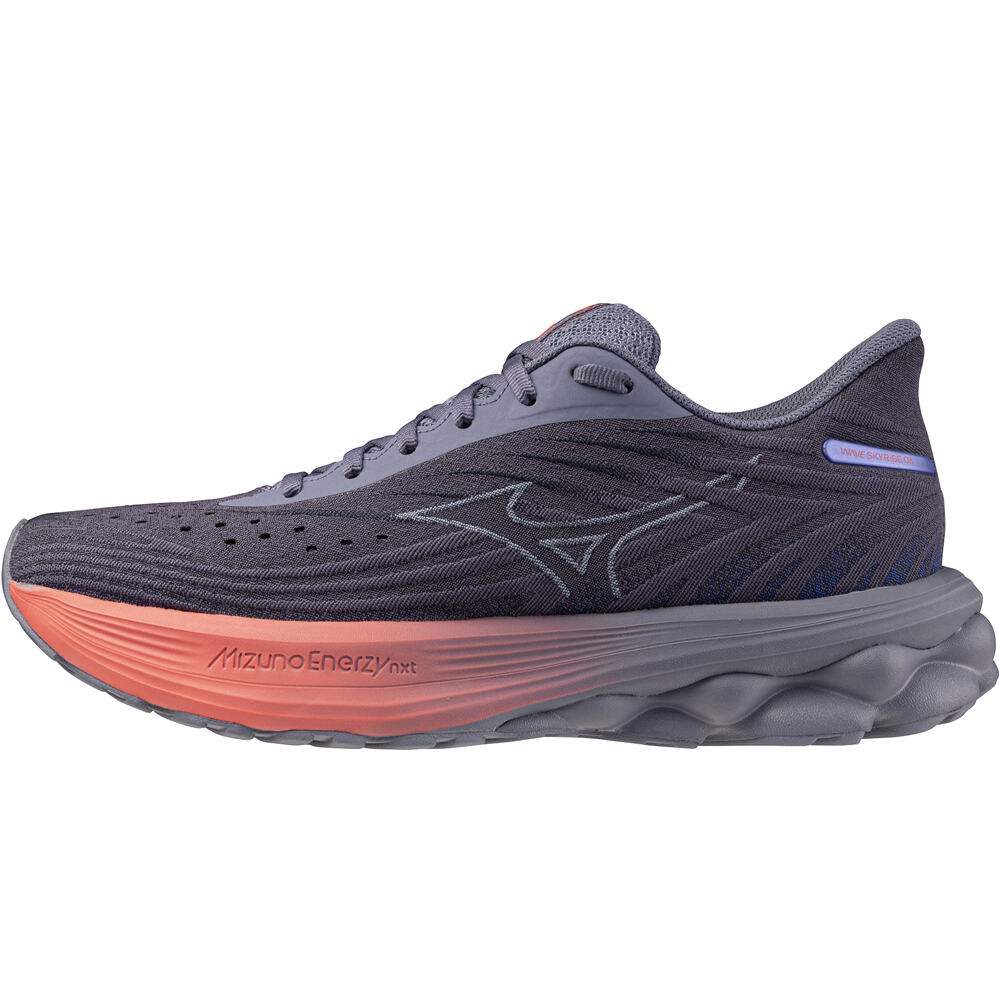 Mizuno zapatilla running mujer WAVE SKYRISE 6 AZUL lateral exterior