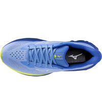 Mizuno zapatilla running mujer WAVE SKYRISE 7 AZUL vista superior