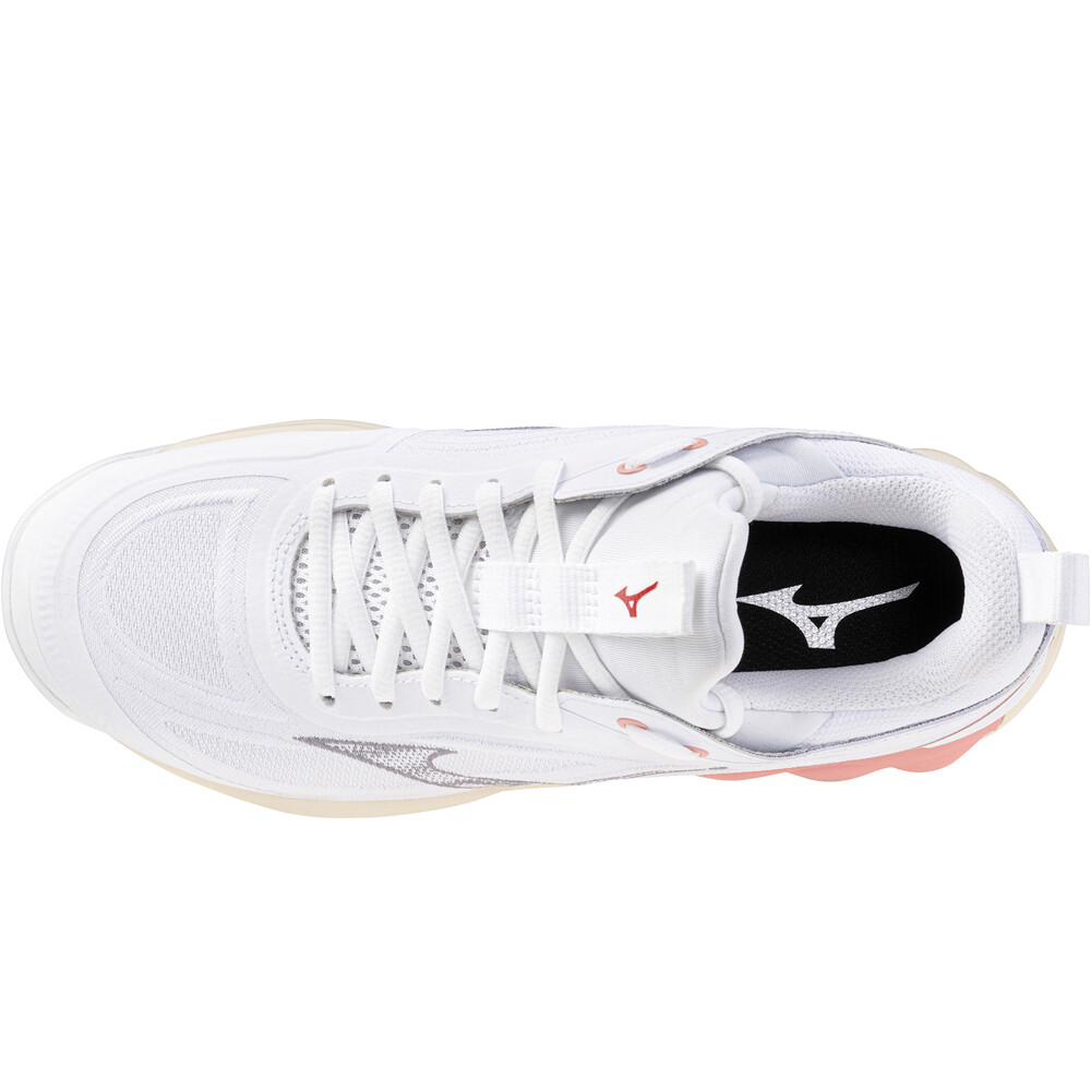 Mizuno zapatillas indoor mujer WAVE LUMINOUS 3 BLANCO vista superior