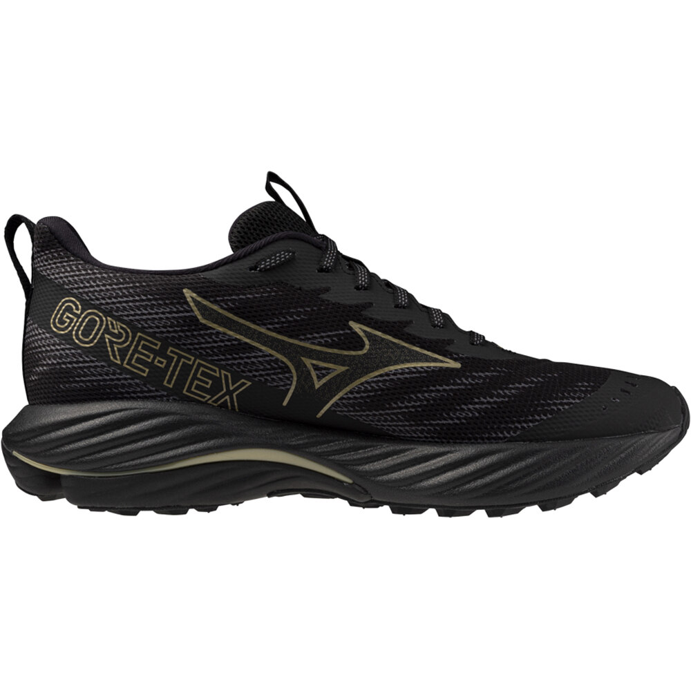 Mizuno zapatillas trail hombre WAVE RIDER GORE-TEX 2 NEGRO lateral interior