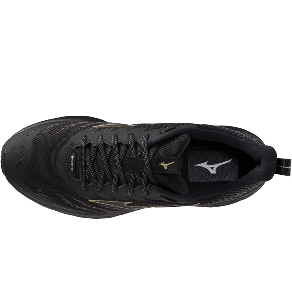 Mizuno zapatillas trail hombre WAVE RIDER GORE-TEX 2 NEGRO vista superior