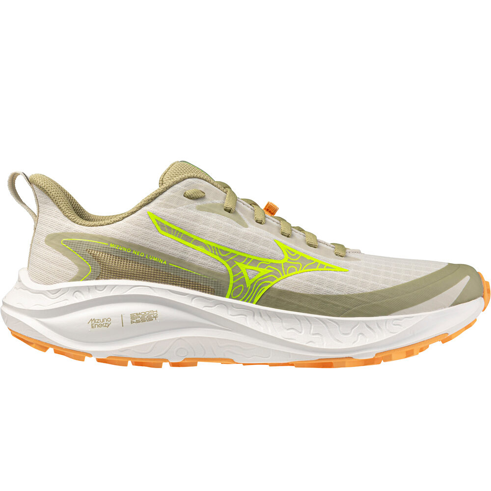 Mizuno zapatillas trail mujer NEO LUMINA GRIS lateral exterior