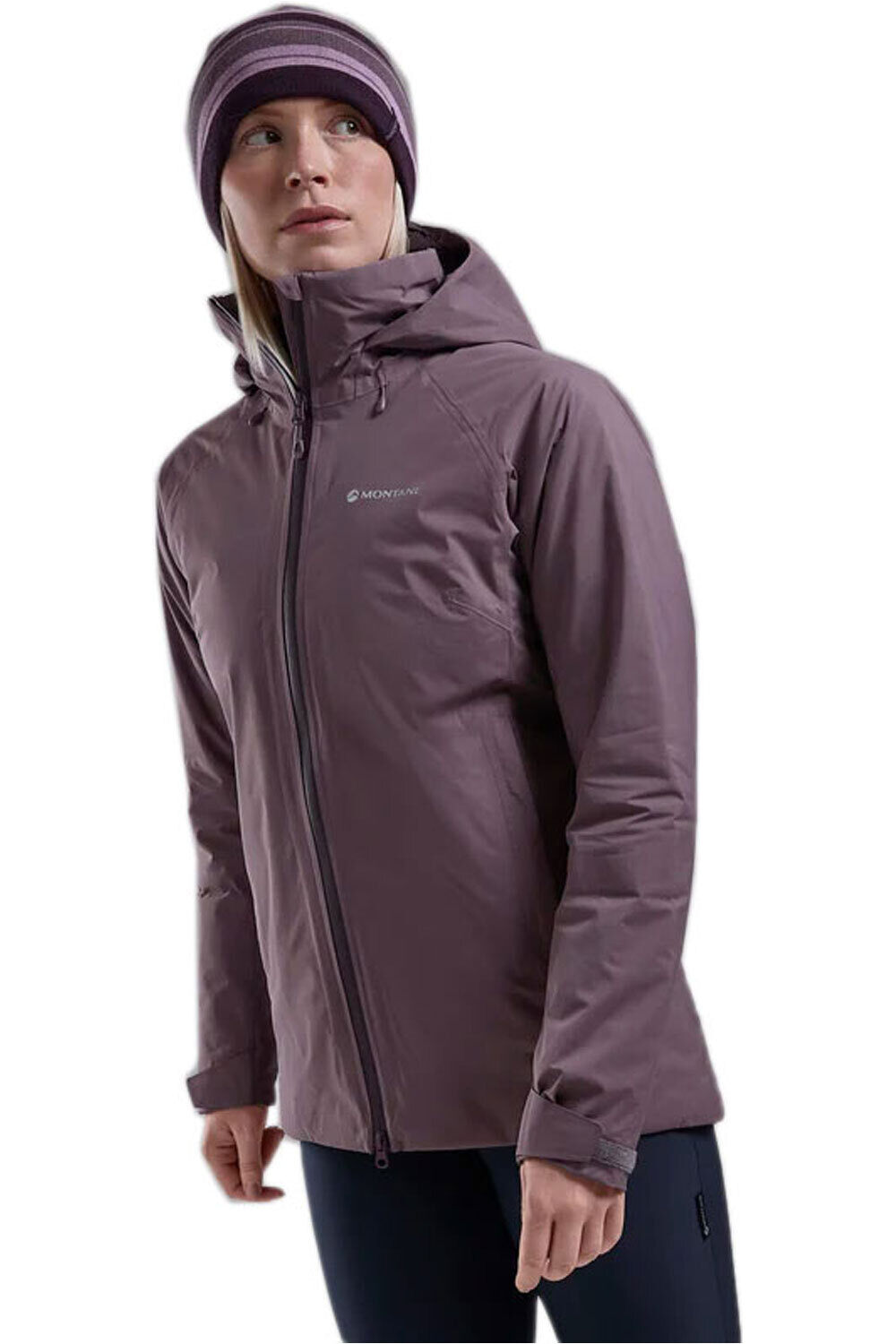 Montane chaqueta impermeable mujer DUALITY MORADO vista detalle