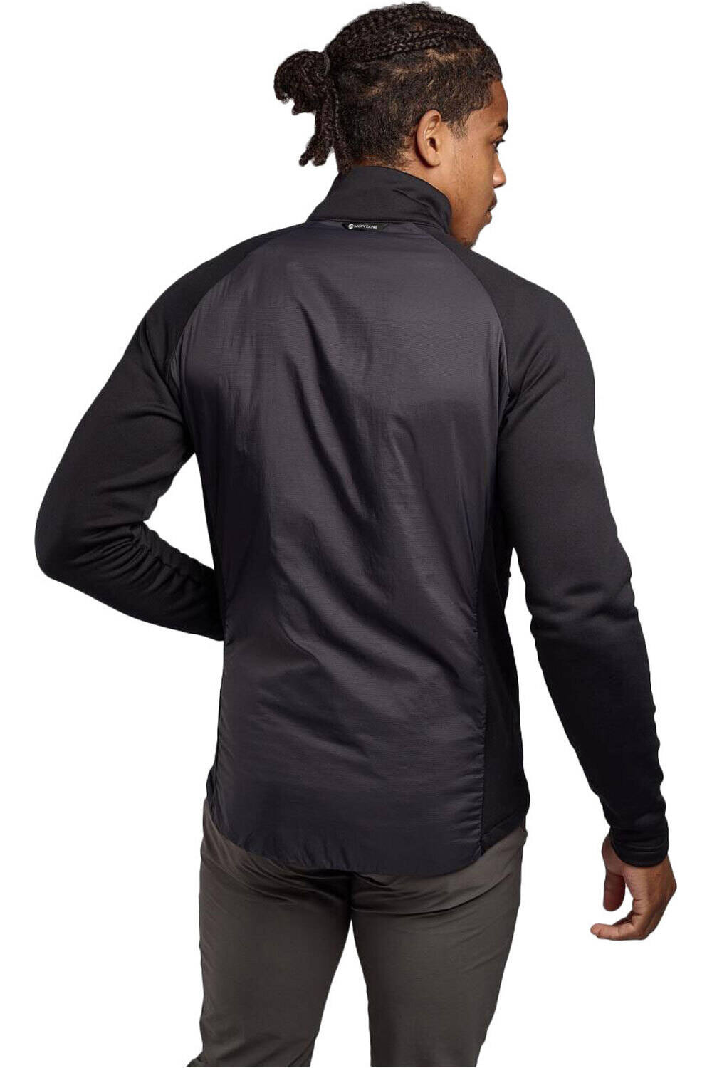 Montane forro polar hombre SIROCCO LITE NEGRO vista trasera
