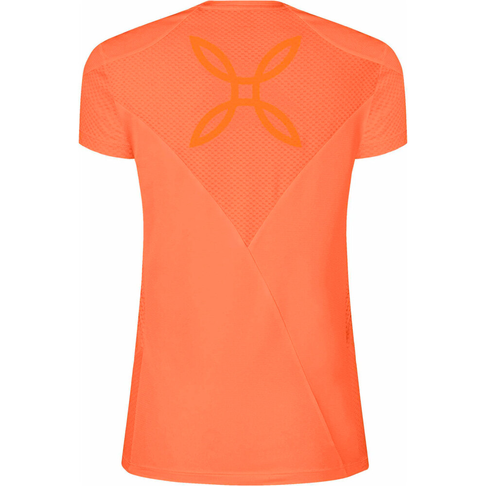 Montura camiseta montaña manga corta mujer DELTA MIX NARANJA vista trasera