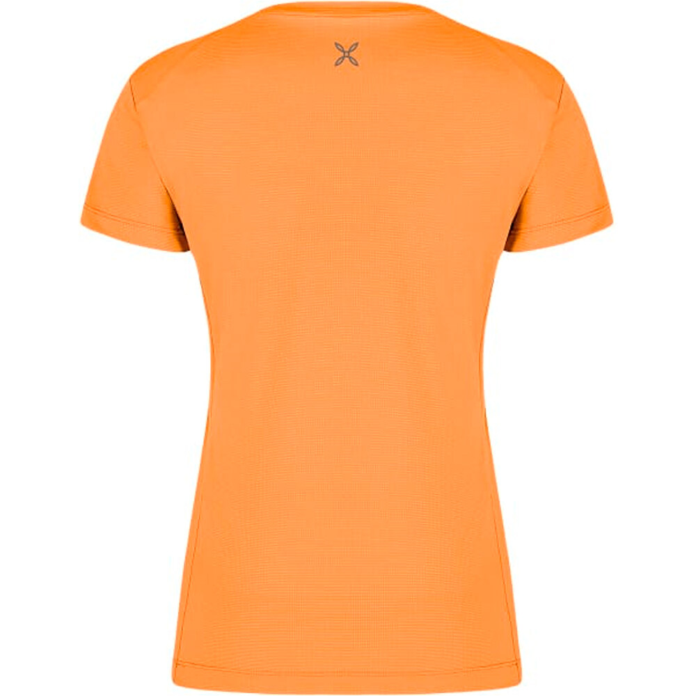 Montura camiseta montaña manga corta mujer FRESH LIGHT NARANJA vista trasera