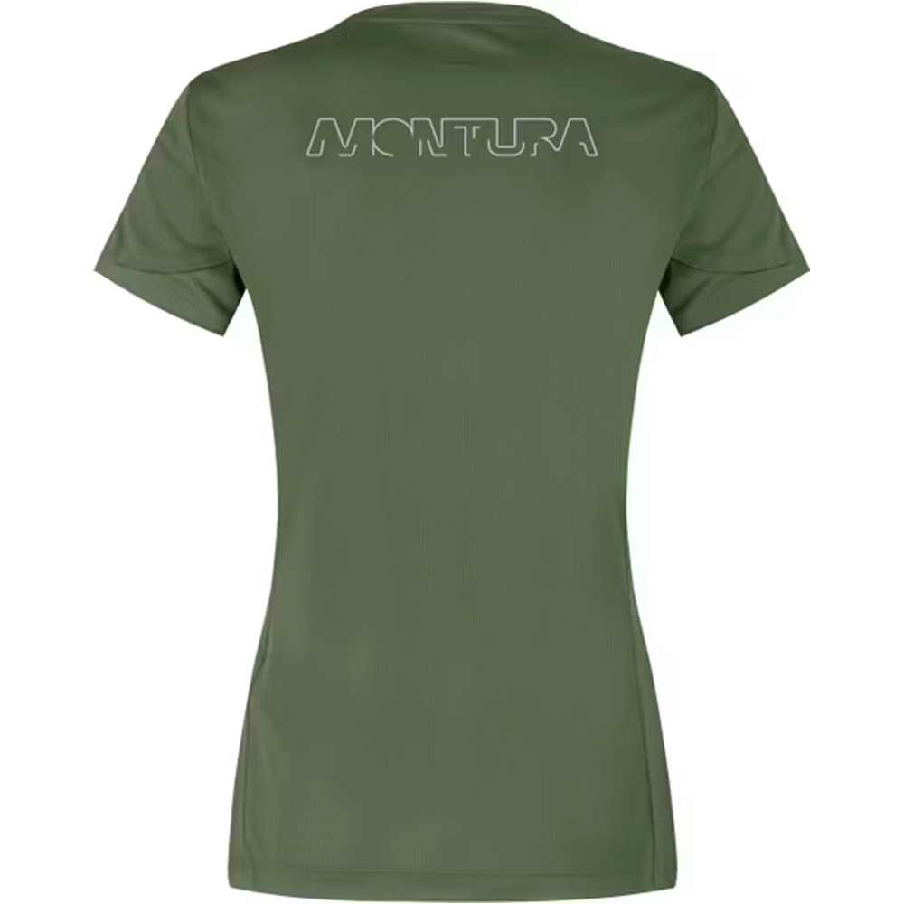 Montura camiseta montaña manga corta mujer JOIN VERDE vista trasera
