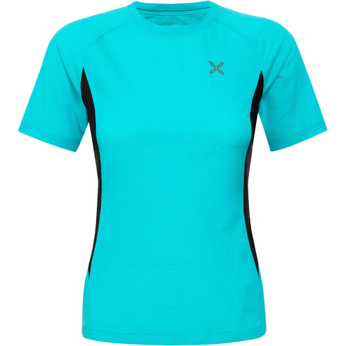 Montura camiseta montaña manga corta mujer RISE AZUL