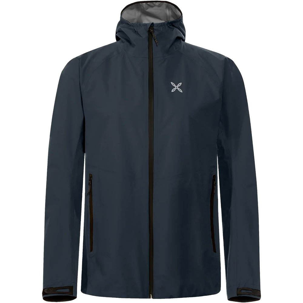 Montura chaqueta impermeable hombre SHELTER JACKET AZUL vista frontal