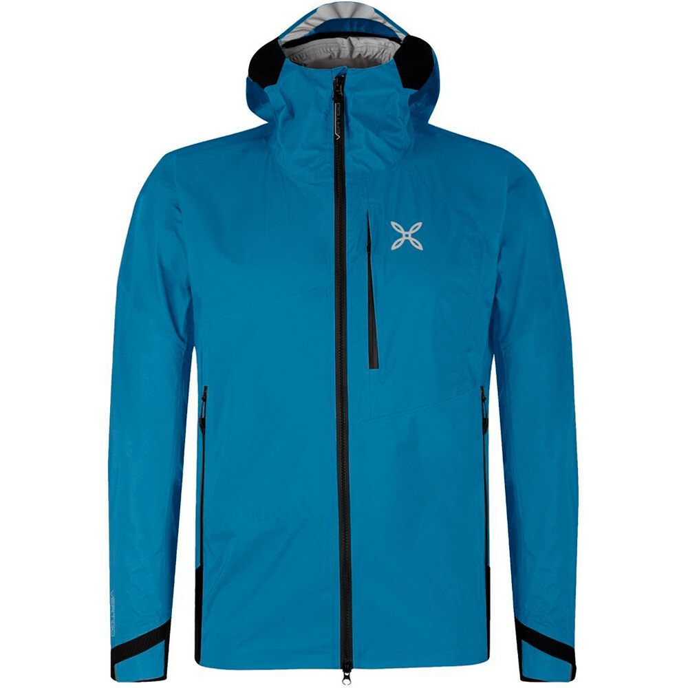 Montura chaqueta impermeable hombre VERTIGO 3L JACKET AZUL vista frontal