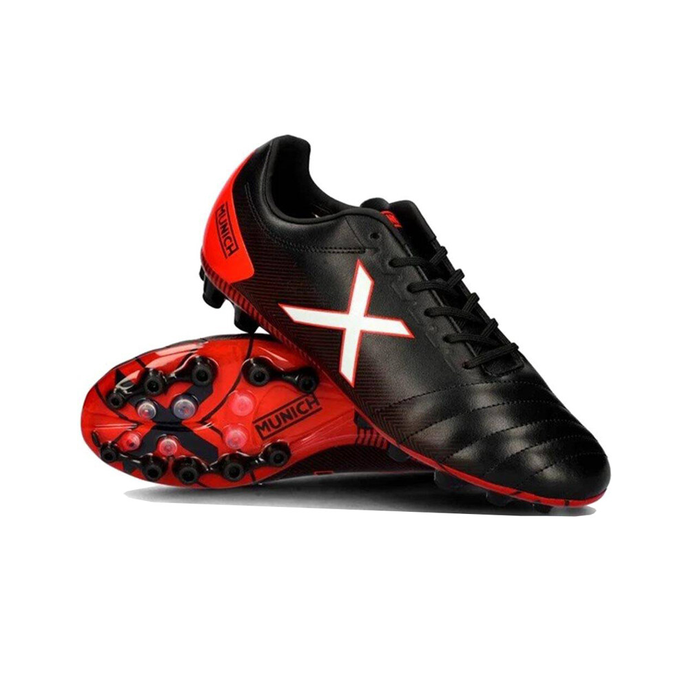 Munich botas de futbol niño cesped artificial ARENGA AG NEGRO vista trasera