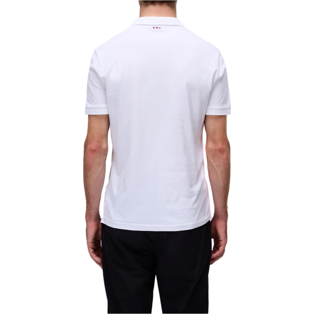 Napapijri polo manga corta hombre ELBAS BLANCO vista trasera