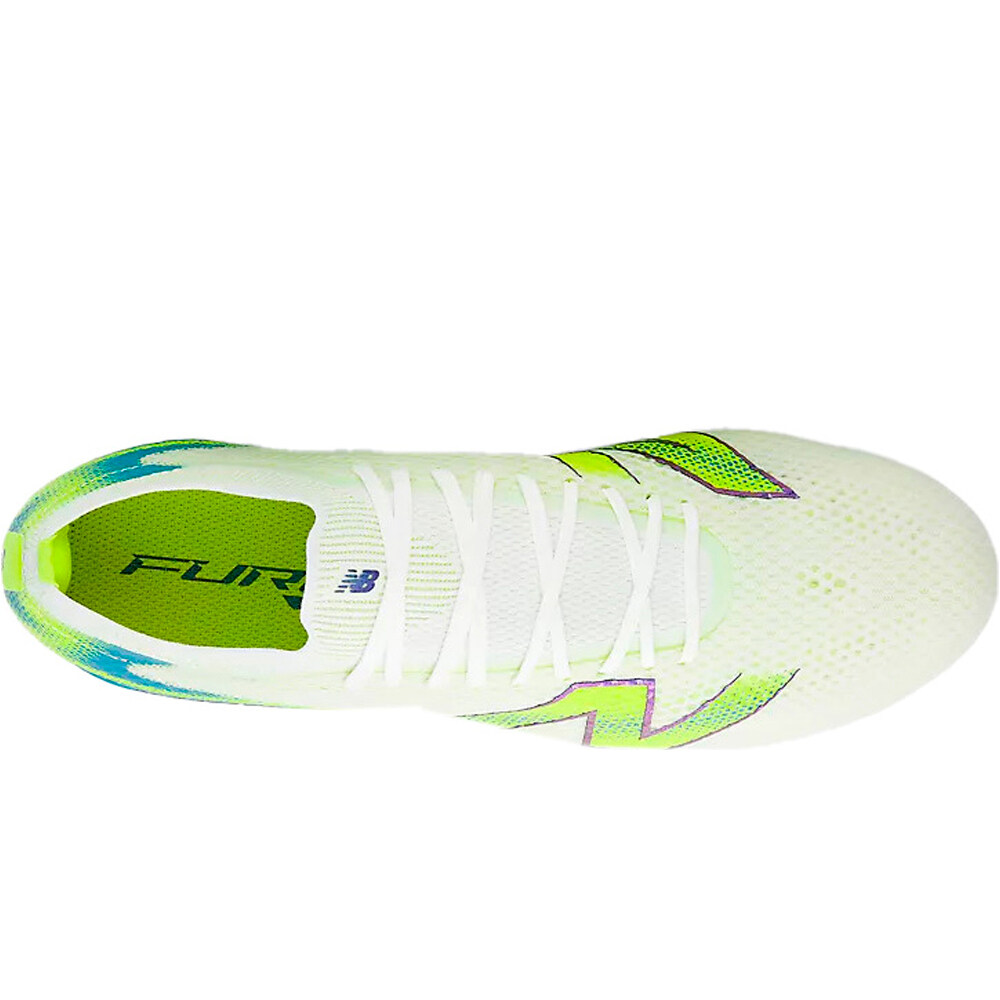 New Balance botas de futbol cesped artificial Furon Pro FG V9 BLANCO vista superior