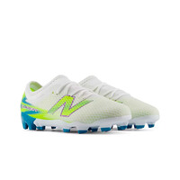 New Balance botas de futbol niño cesped artificial Furon Team Jnr FG V9 BLANCO lateral interior