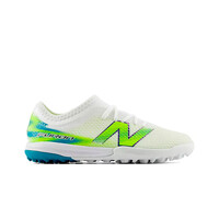 New Balance botas de futbol niño multitaco y terreno duro Furon Team Jnr TF V9 BLANCO lateral exterior