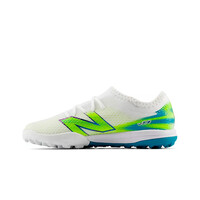 New Balance botas de futbol niño multitaco y terreno duro Furon Team Jnr TF V9 BLANCO puntera