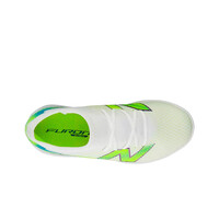 New Balance botas de futbol niño multitaco y terreno duro Furon Team Jnr TF V9 BLANCO vista superior