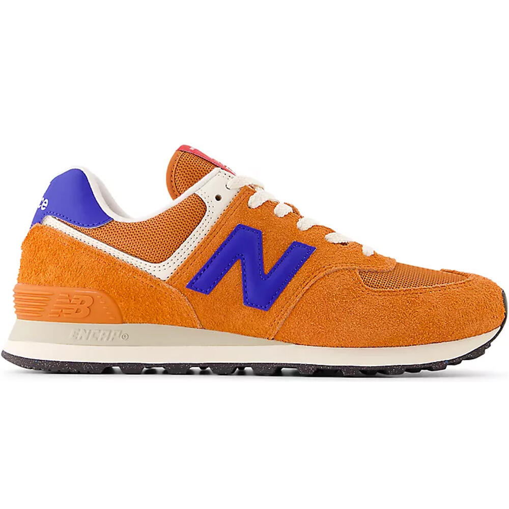 New Balance zapatilla moda hombre 574 MARRON lateral exterior