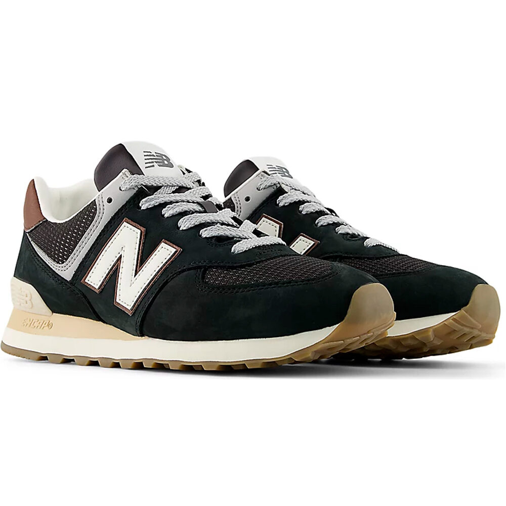 New Balance zapatilla moda hombre 574 NEGRO lateral interior