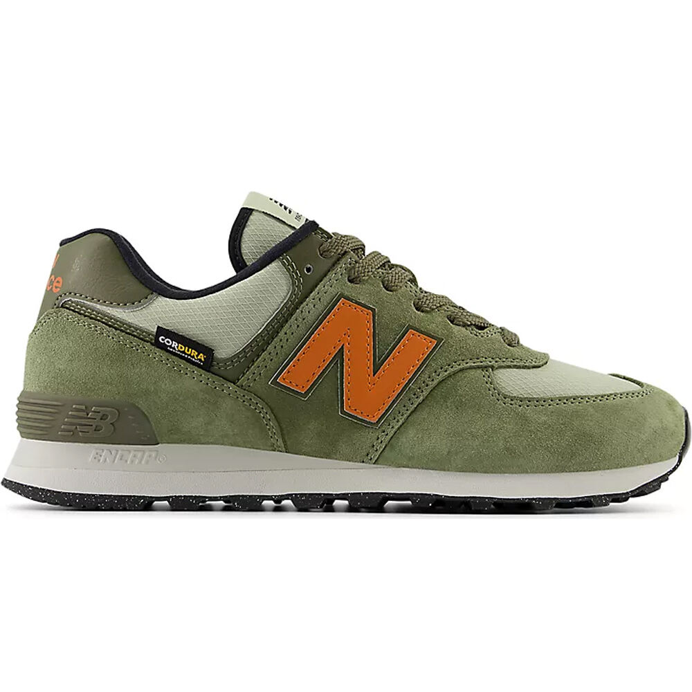 New Balance zapatilla moda hombre 574 VERDE lateral exterior
