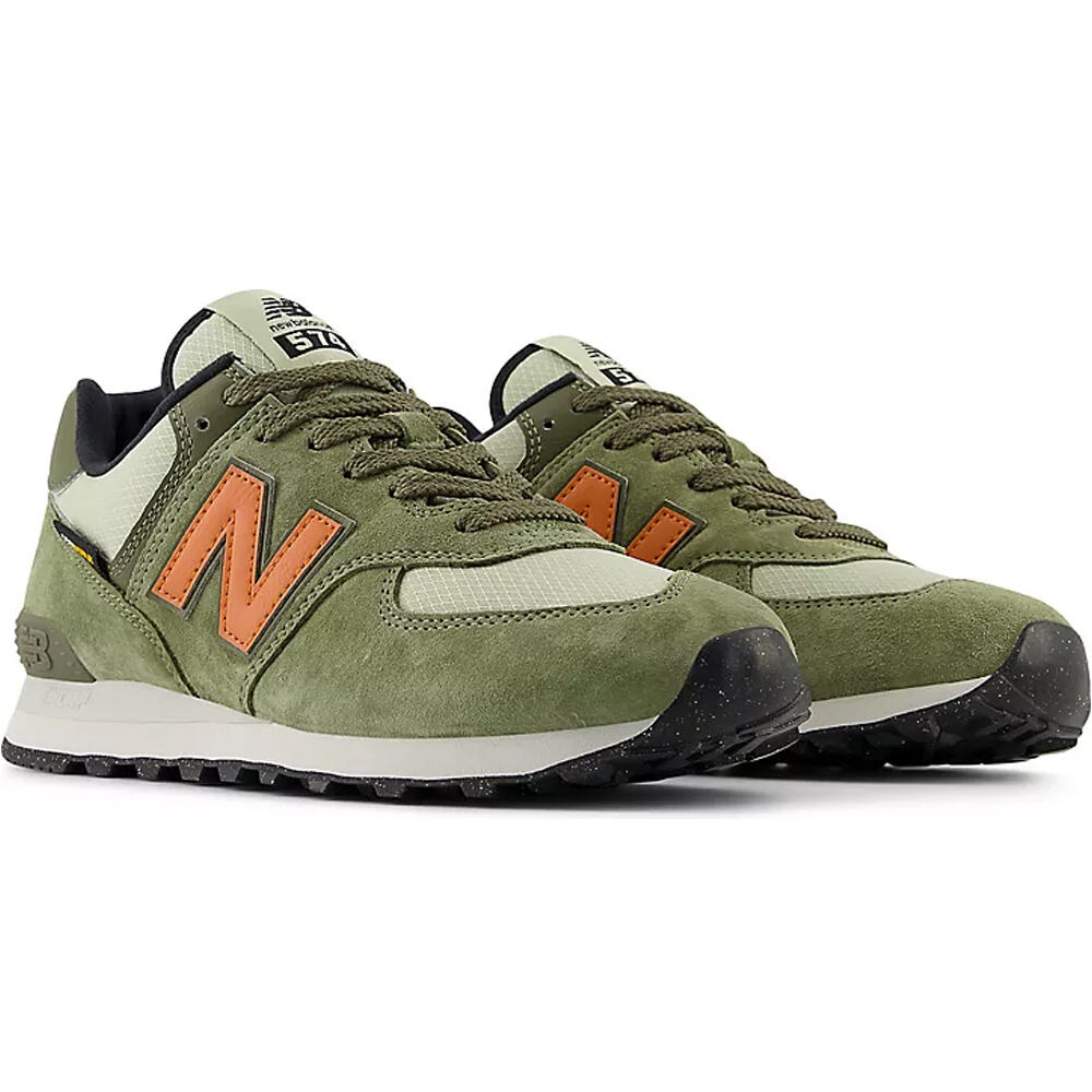 New Balance zapatilla moda hombre 574 VERDE lateral interior