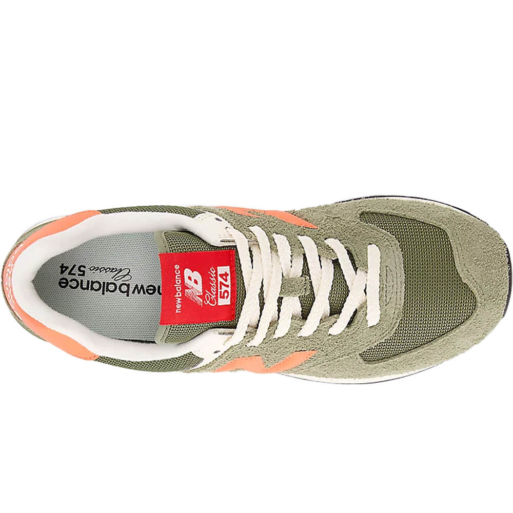 New Balance zapatilla moda hombre 574 VERDE vista superior