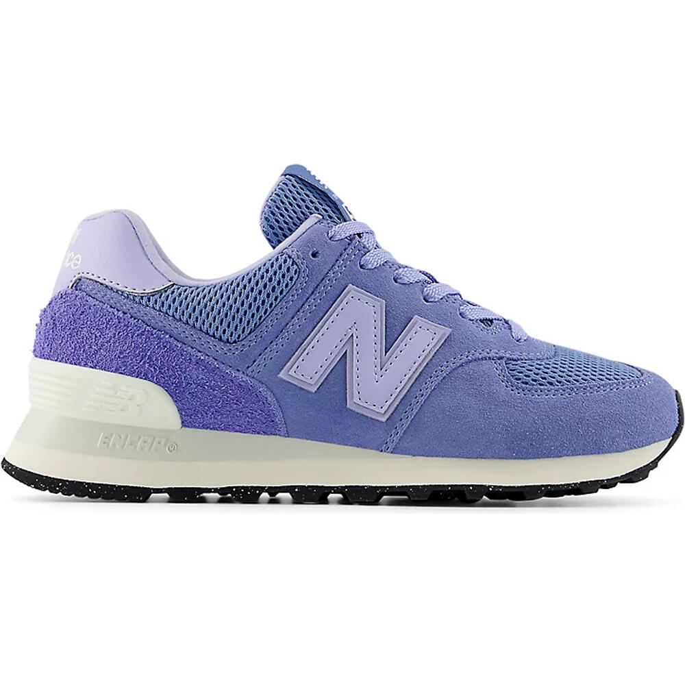 New Balance zapatilla moda mujer 574 AZUL lateral exterior