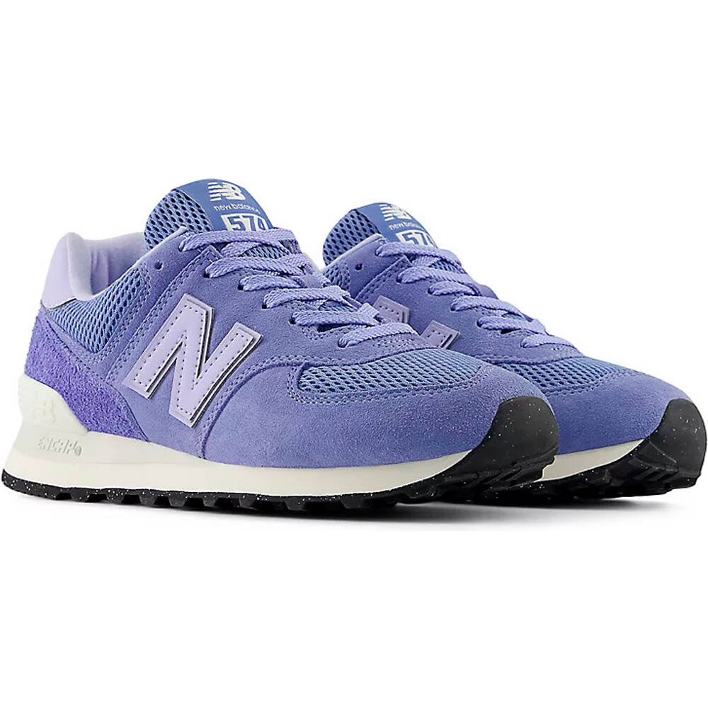 New Balance zapatilla moda mujer 574 AZUL lateral interior
