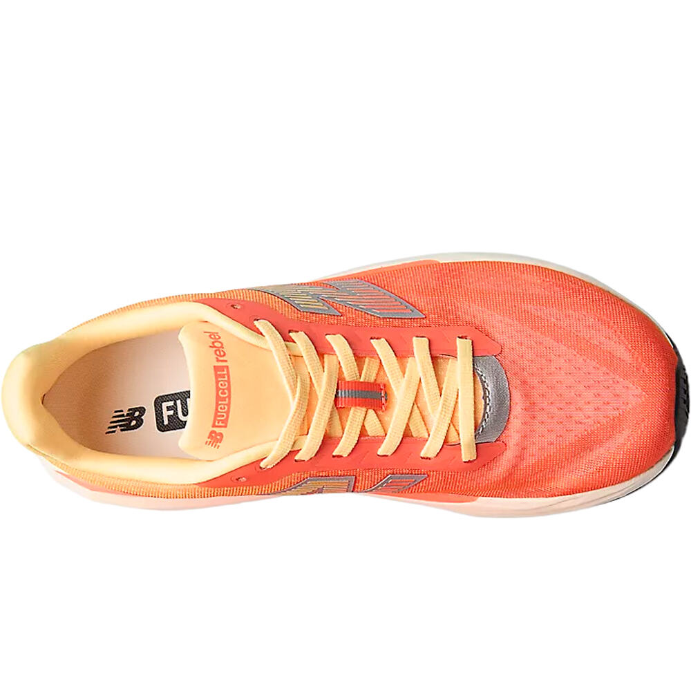 New Balance zapatilla running hombre FUELCELL REBEL V5 NARANJA vista superior
