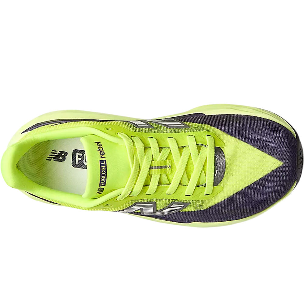 New Balance zapatilla running mujer FUELCELL REBEL V5 VERDE vista superior