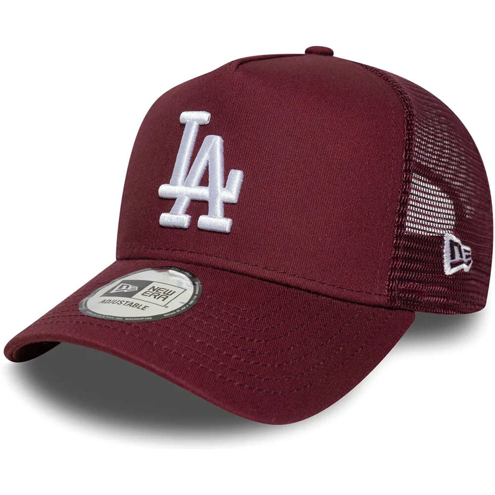 New Era visera lona LEAGUE ESSENTIAL TRUCKER ROJO vista frontal